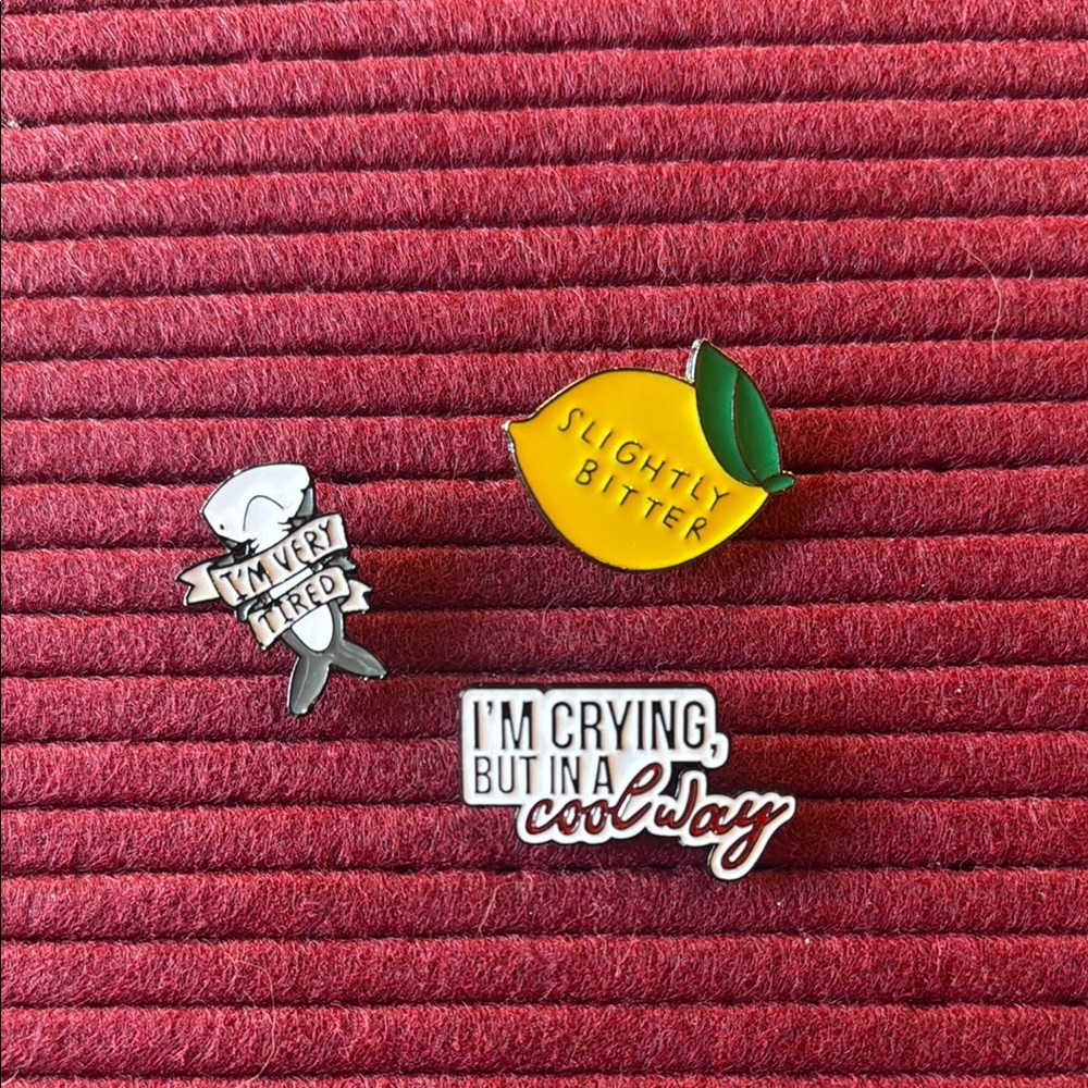 New- emotions Set of Quirky Enamel Pins